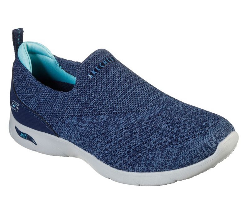 Skechers Arch Fit Refine - Don't Go - Womens Slip On Shoes Navy/Blue [AU-XN7815]